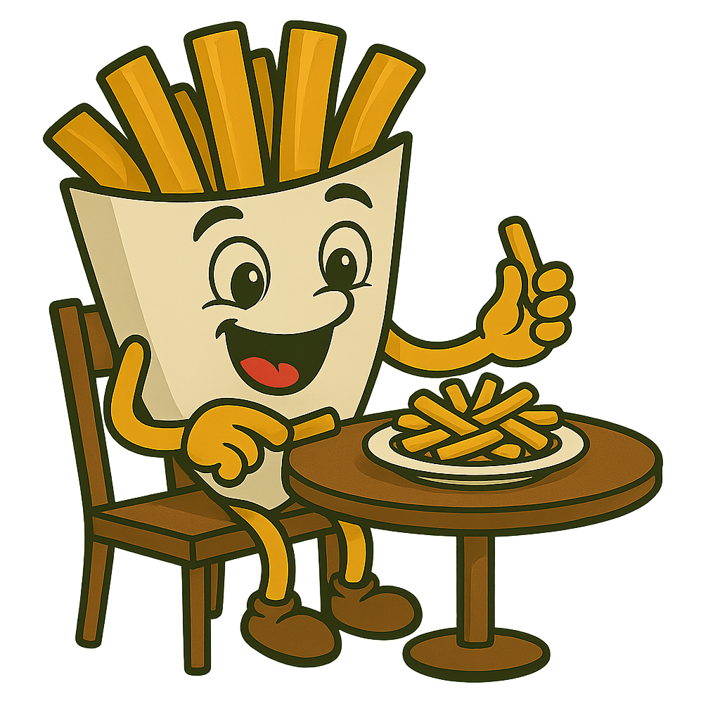 Verse frieten in een puntzak